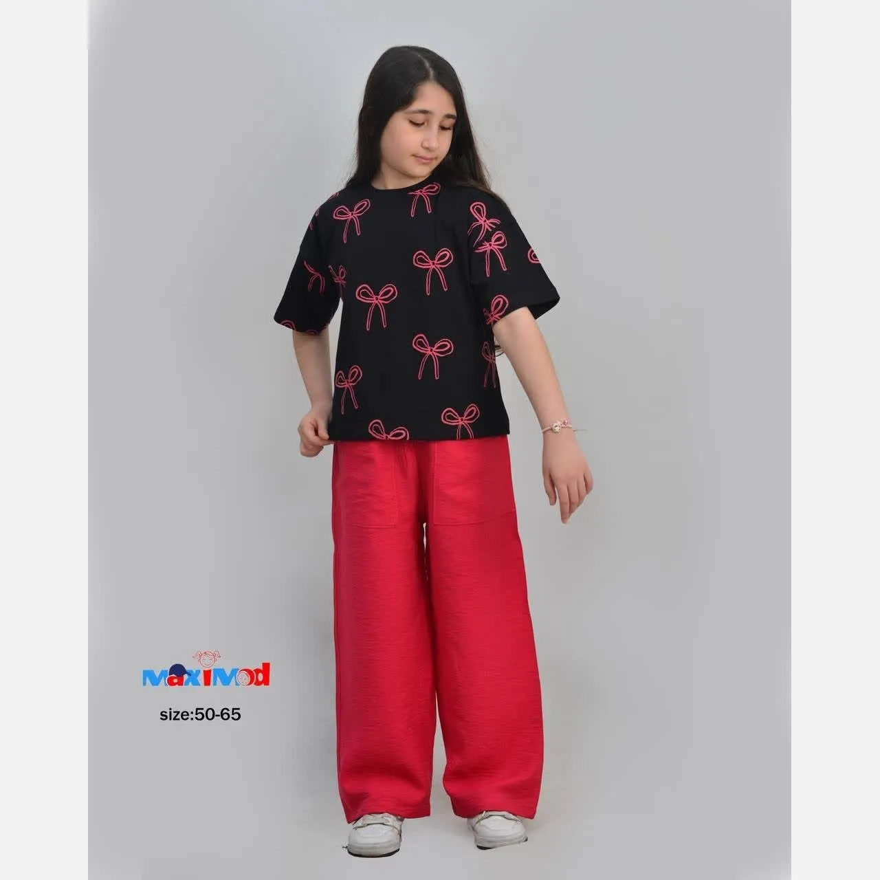 ست کراپ و شلوار دخترانه نخ پنبه و کرسپو سایز 50 تا 65