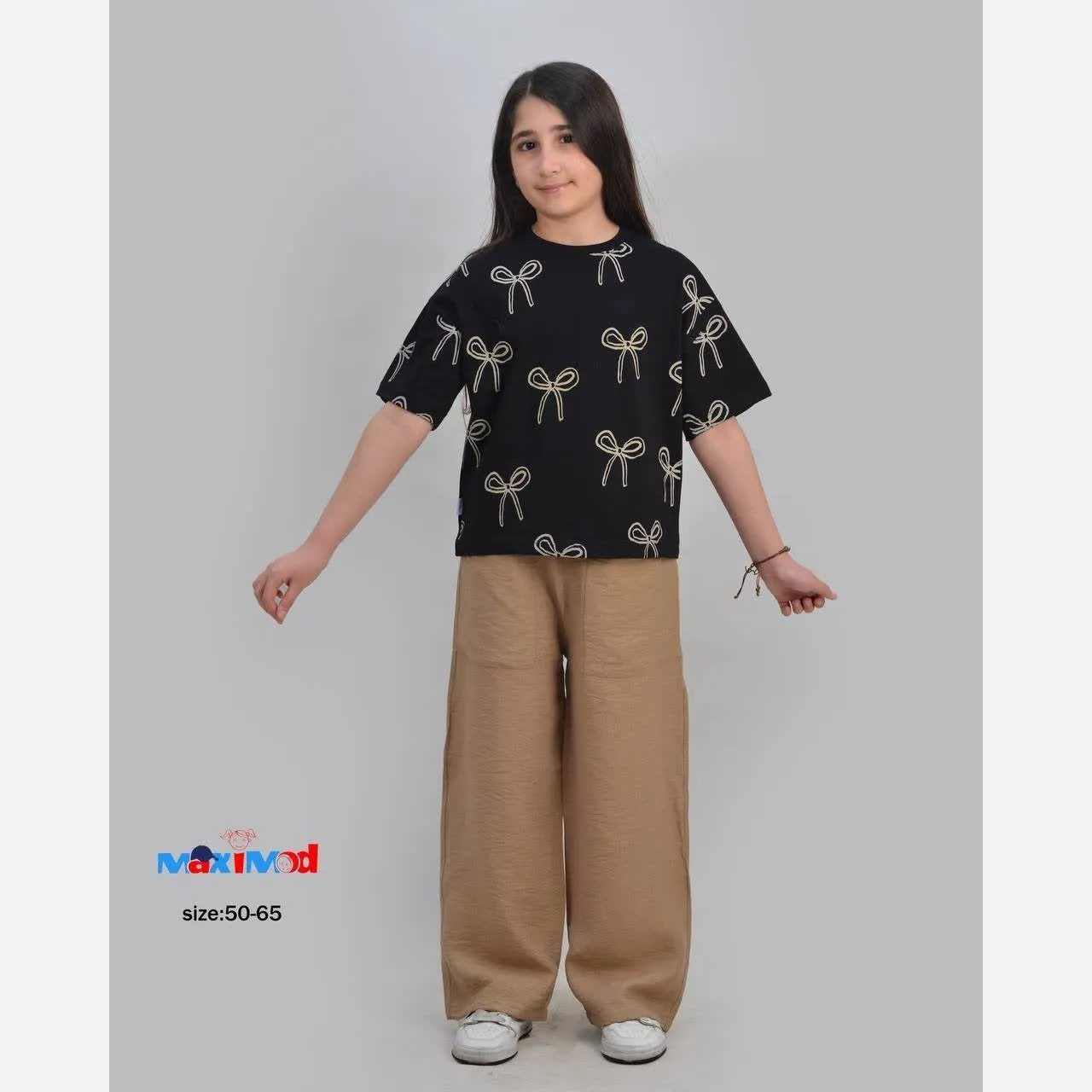 ست کراپ و شلوار دخترانه نخ پنبه و کرسپو سایز 50 تا 65
