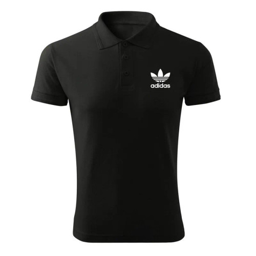 پولوشرت مردانه مشکی طرح آدیداس مدل K8978 جنس جودون سایز L XL 2XL