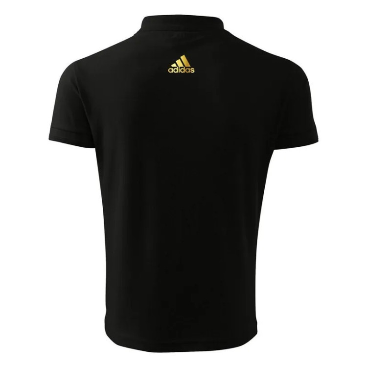 پولوشرت مردانه مشکی طرح آدیداس مدل K8978 جنس جودون سایز L XL 2XL