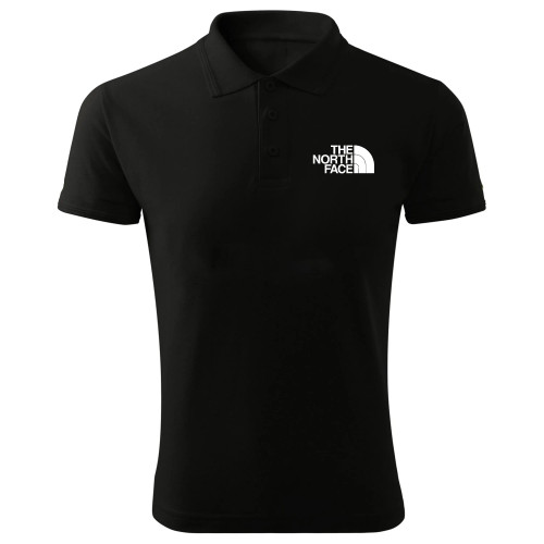پولوشرت مردانه مشکی آستین کوتاه طرح the north کد p0897 جنس جودون سایز L XL 2XL