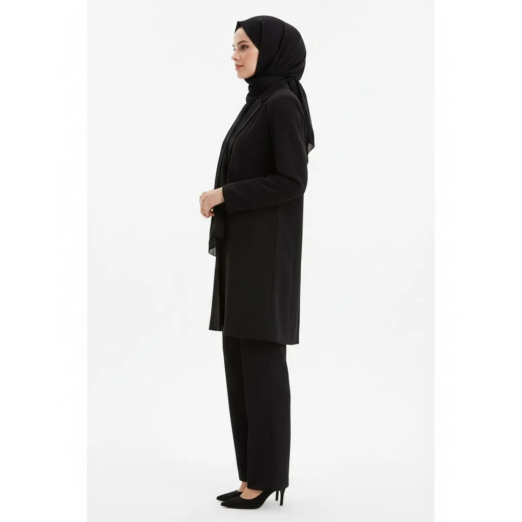 شلوار مجلسی زنانه راسته کلاسیک کرپ ژاپن اصل پوشینا فوق مشکی سایز 40 تا 52