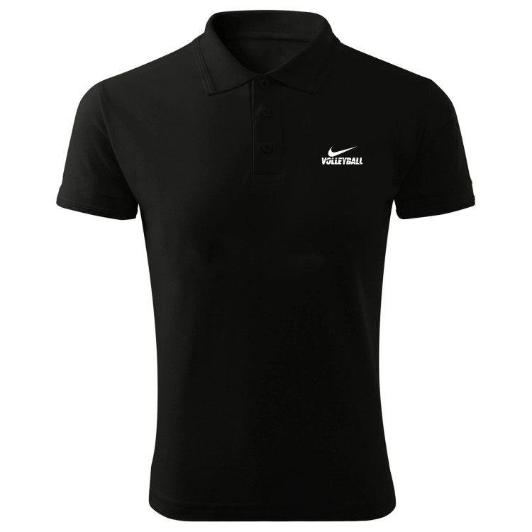 پولوشرت مردانه آستین کوتاه جودون اعلا مشکی طرح voollybal مدل x3646 سایز L XL 2XL