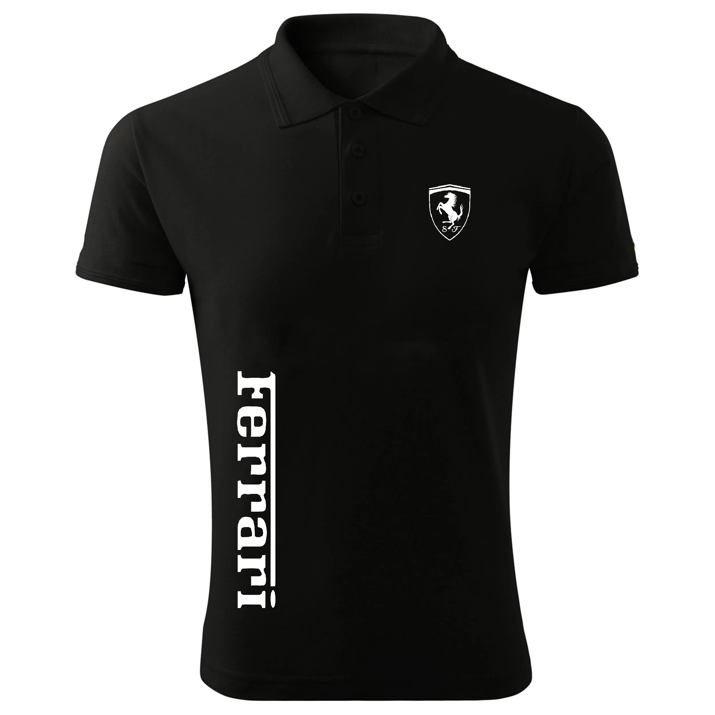 پولوشرت مردانه طرح فراری کد G6475 مشکی جودون سایز L XL 2XL