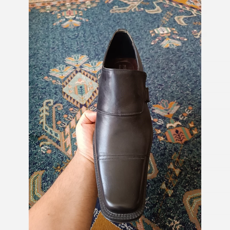 کفش چرم طبیعی مردانه پسرانه نیم بوت بدون بند کلاسیک