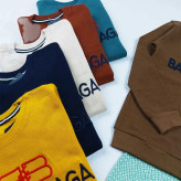 بلوز پسرانه یقه گرد طرح BALENCIAGA پارچه پنبه کبریتی