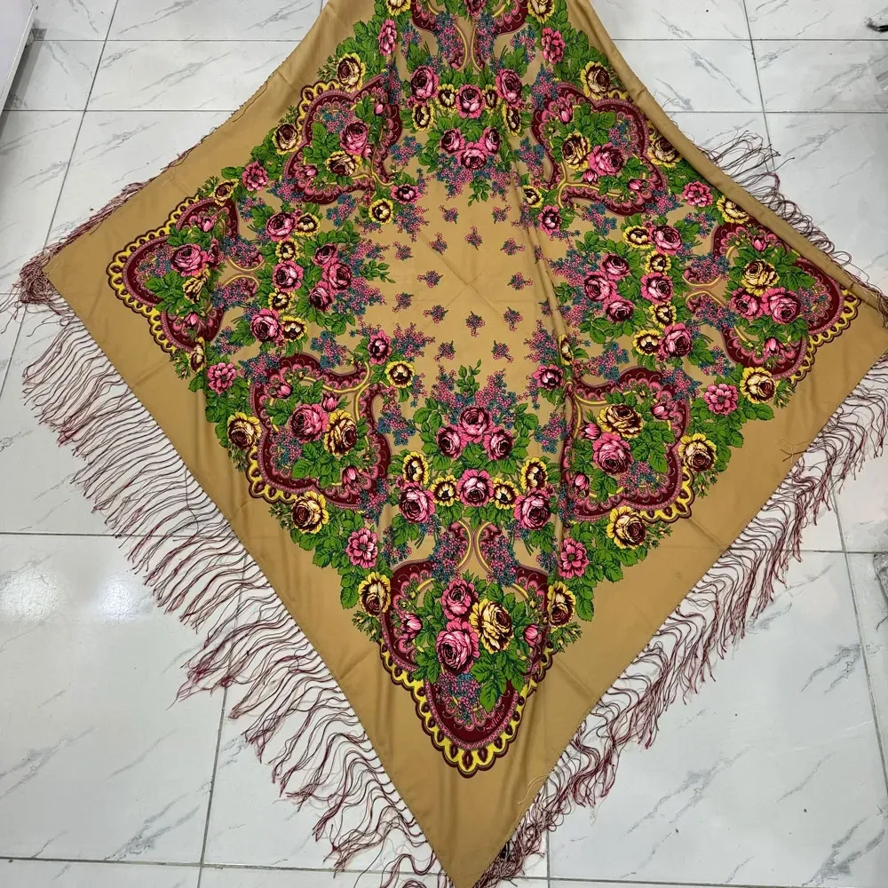 شال نخی ترکمن کد 1666 وارداتی ترکیه 140-150 سانت 4 فصل بدون چروک